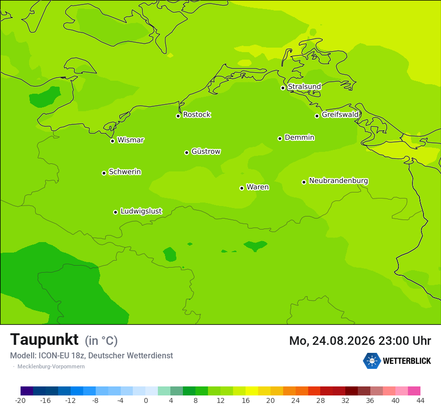 Modellkarte ICON-EU – td – mv