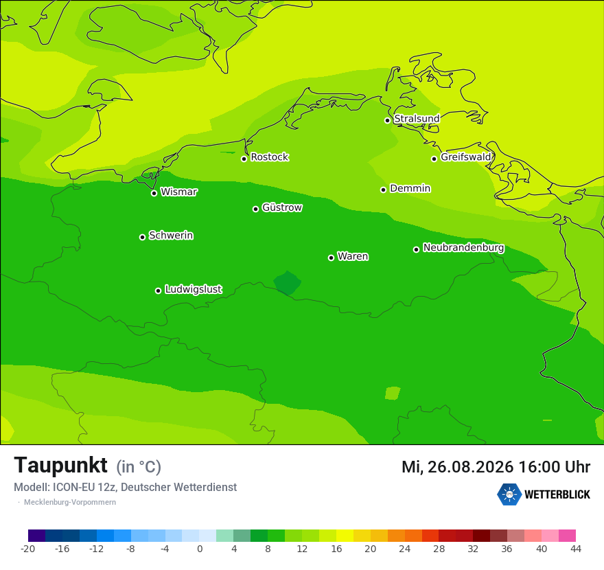 Modellkarte ICON-EU – td – mv