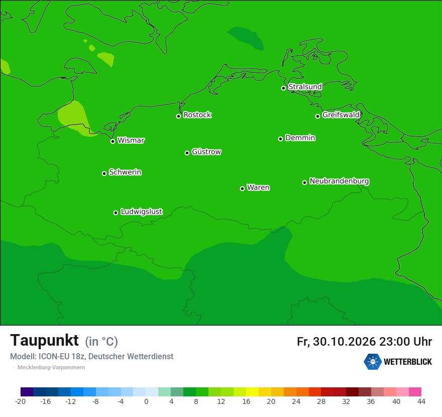 Modellkarte ICON-EU – td – mv
