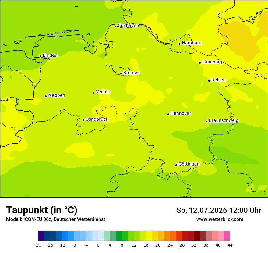 Modellkarte ICON-EU – td – ni