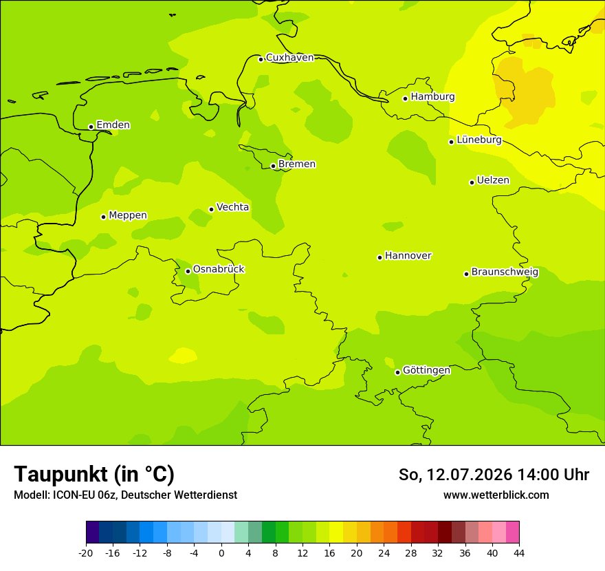 Modellkarte ICON-EU – td – ni