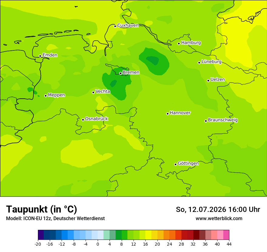 Modellkarte ICON-EU – td – ni