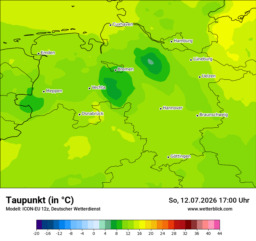 Modellkarte ICON-EU – td – ni