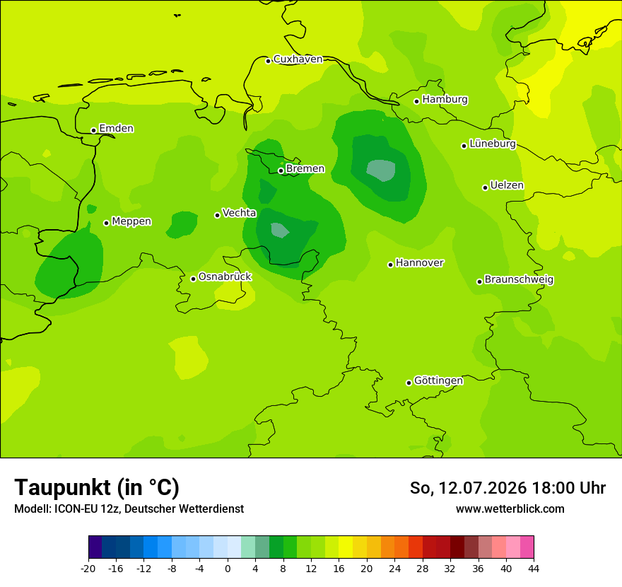 Modellkarte ICON-EU – td – ni