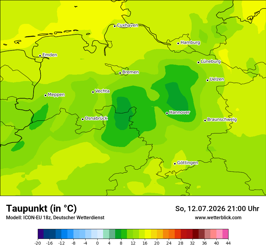 Modellkarte ICON-EU – td – ni