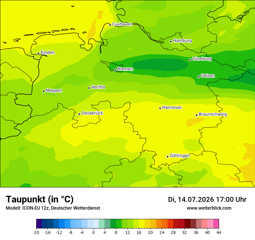 Modellkarte ICON-EU – td – ni