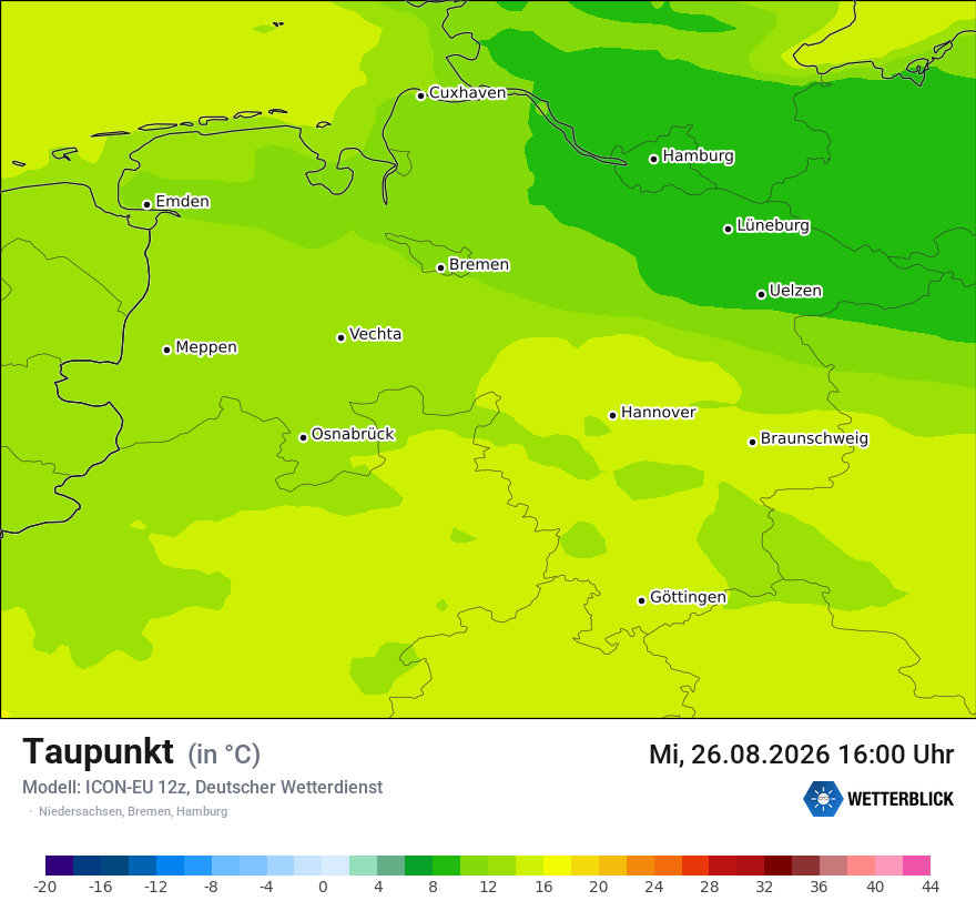 Modellkarte ICON-EU – td – ni