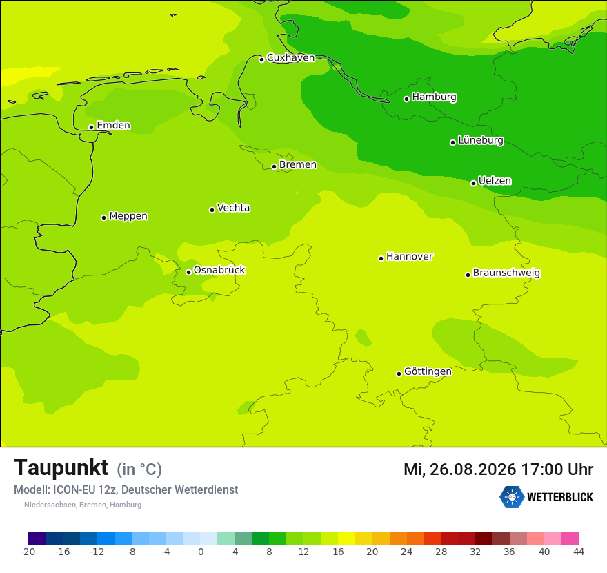 Modellkarte ICON-EU – td – ni