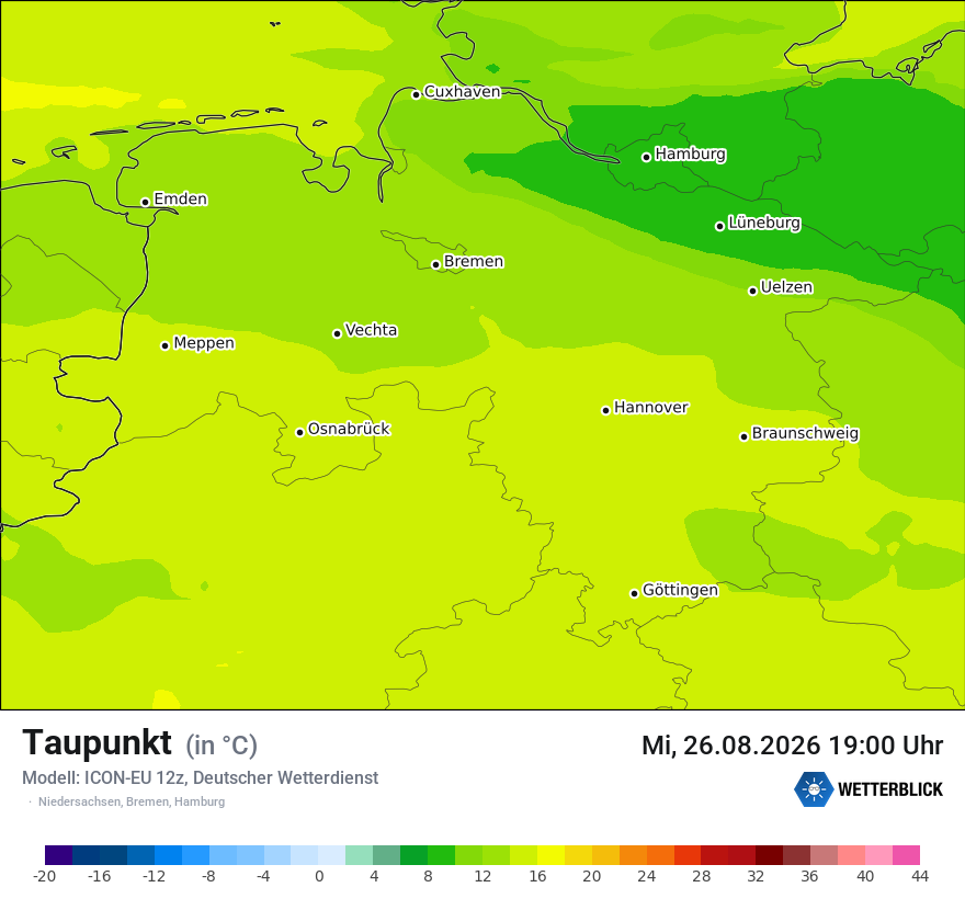 Modellkarte ICON-EU – td – ni