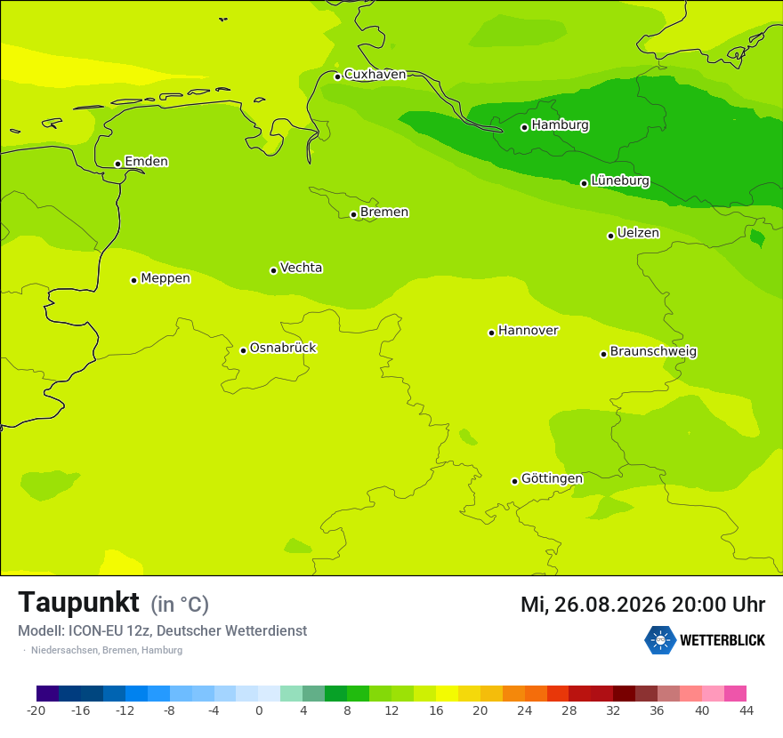 Modellkarte ICON-EU – td – ni
