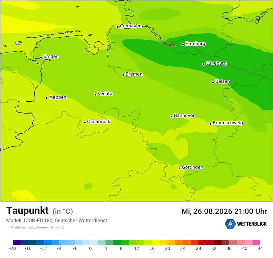 Modellkarte ICON-EU – td – ni