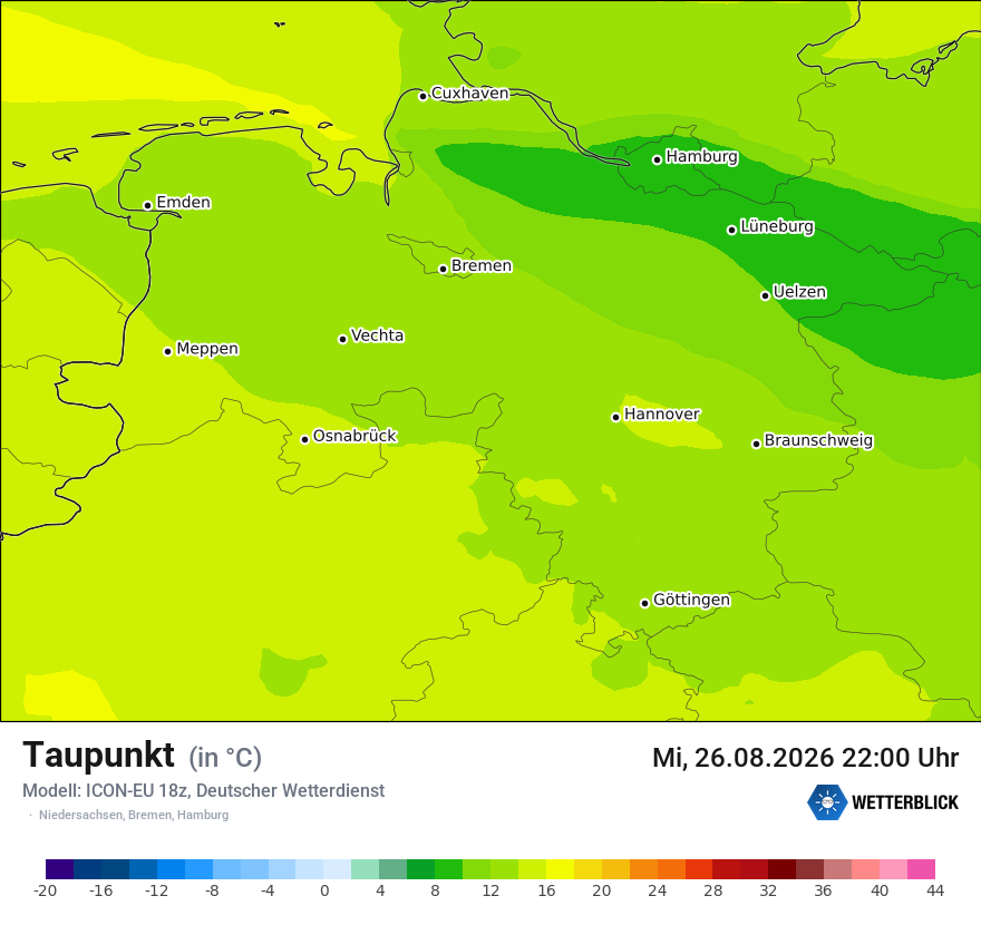 Modellkarte ICON-EU – td – ni