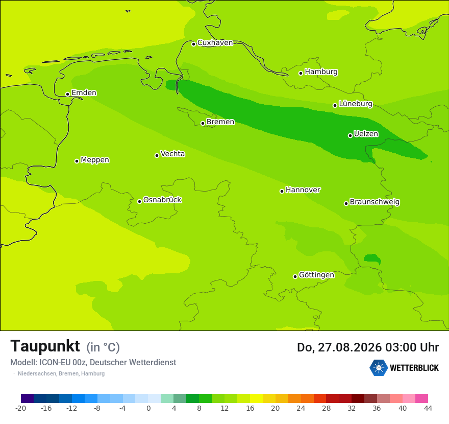 Modellkarte ICON-EU – td – ni