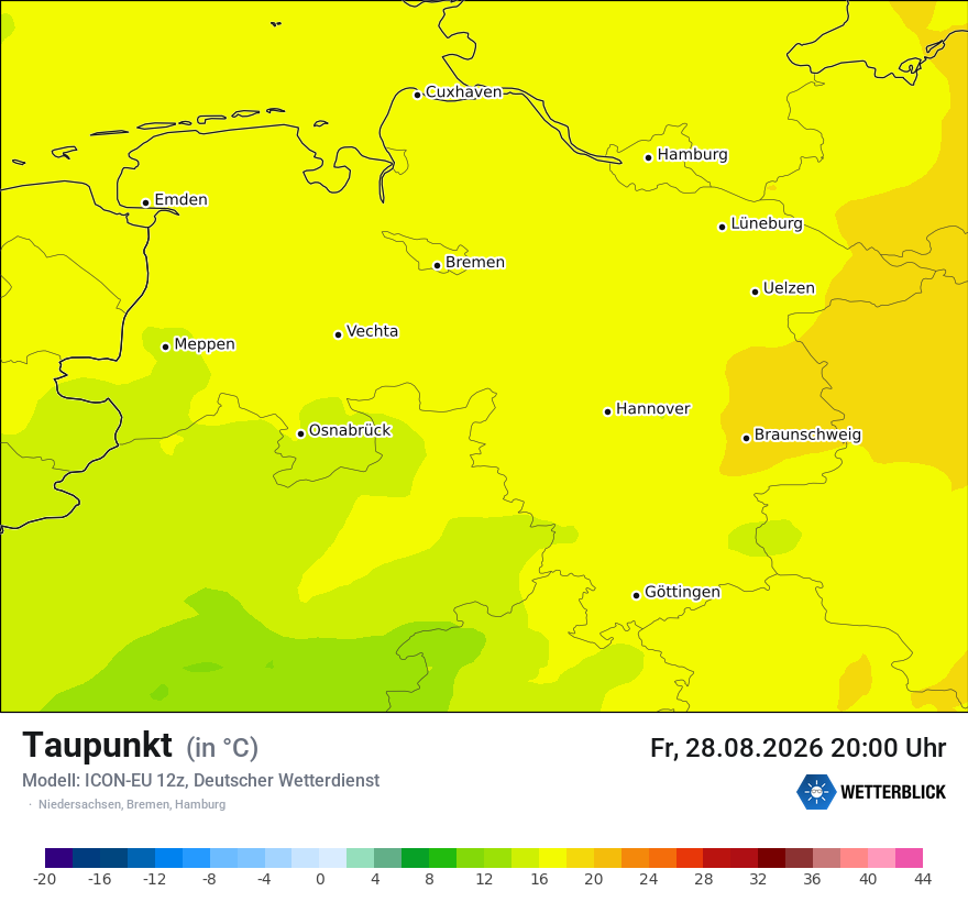 Modellkarte ICON-EU – td – ni