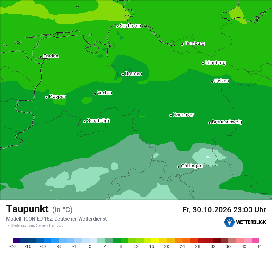 Modellkarte ICON-EU – td – ni