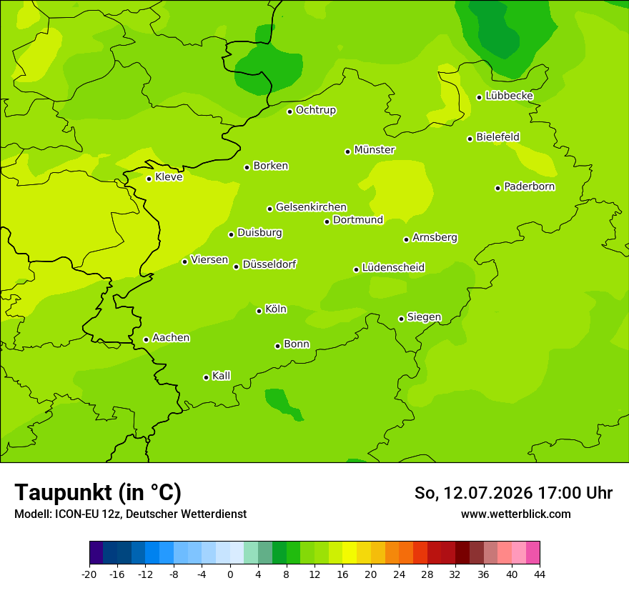 Modellkarte ICON-EU – td – nrw