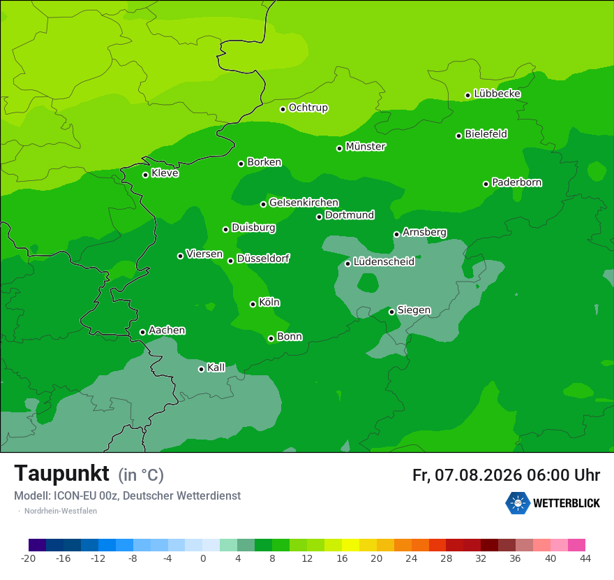 Modellkarte ICON-EU – td – nrw