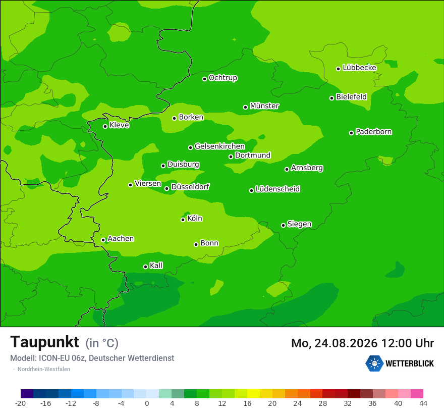 Modellkarte ICON-EU – td – nrw