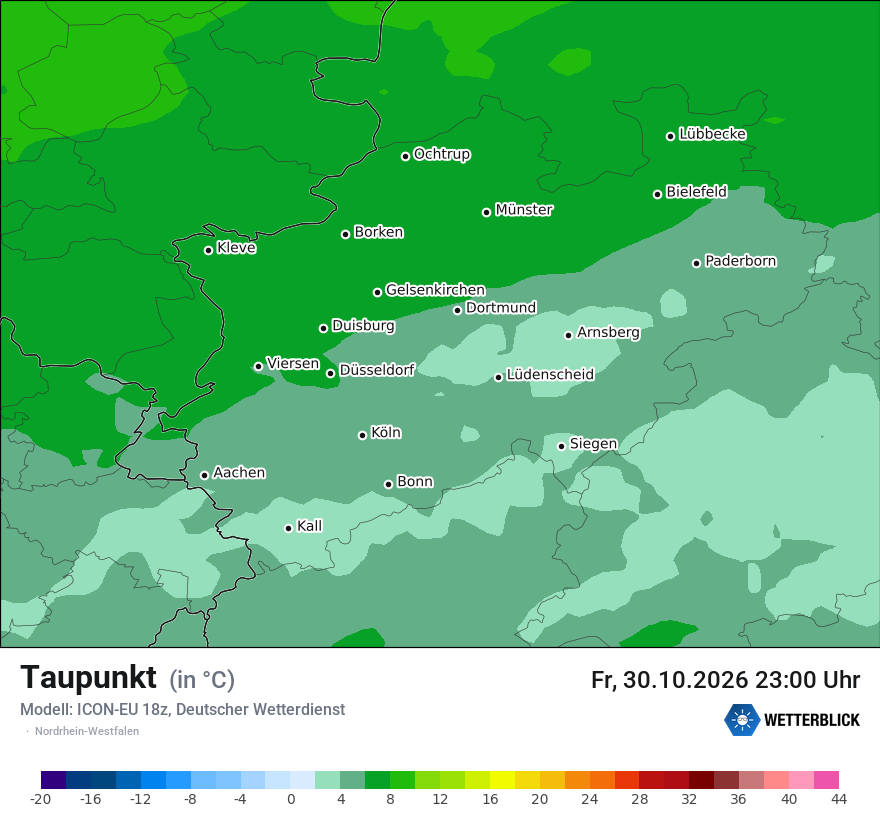 Modellkarte ICON-EU – td – nrw