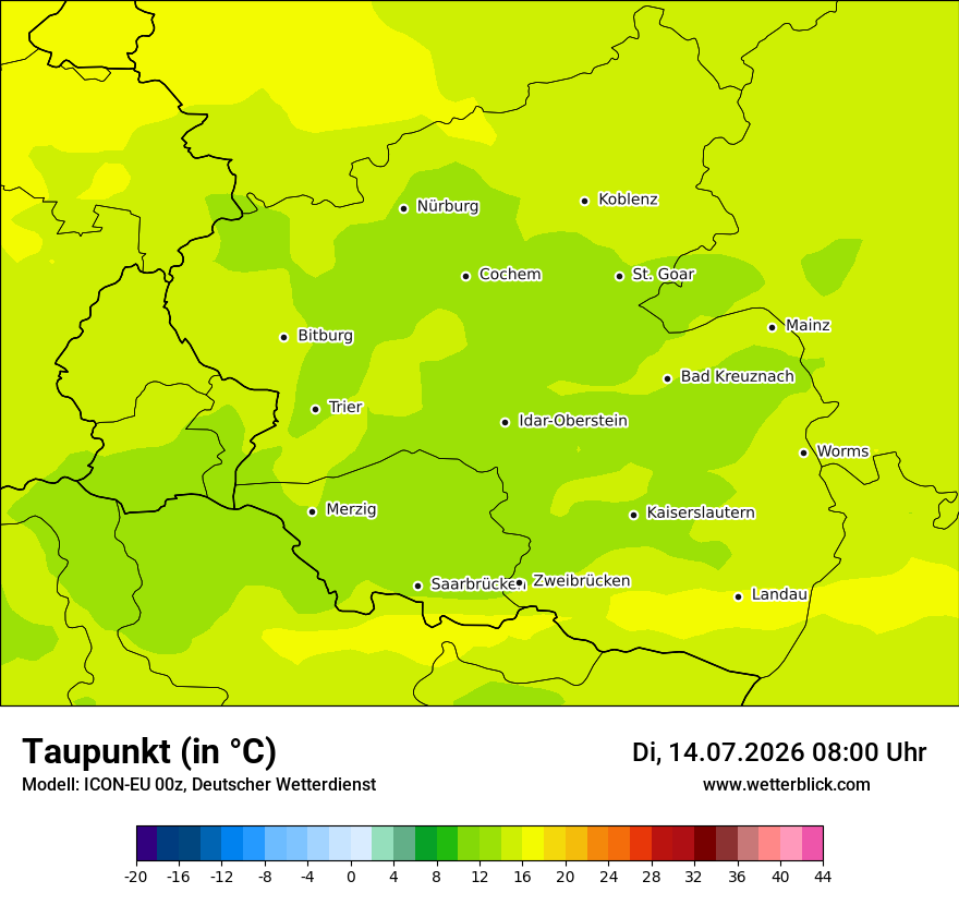 Modellkarte ICON-EU – td – rp