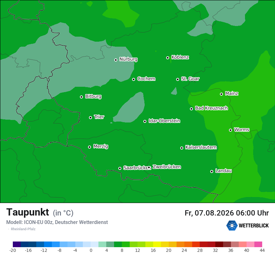 Modellkarte ICON-EU – td – rp