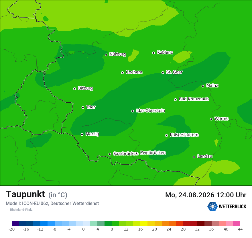 Modellkarte ICON-EU – td – rp