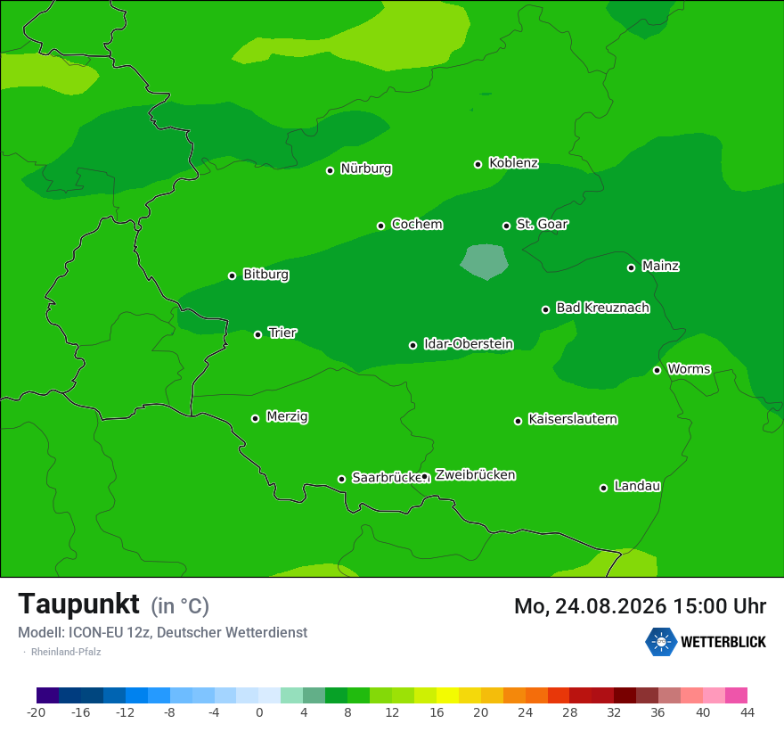 Modellkarte ICON-EU – td – rp