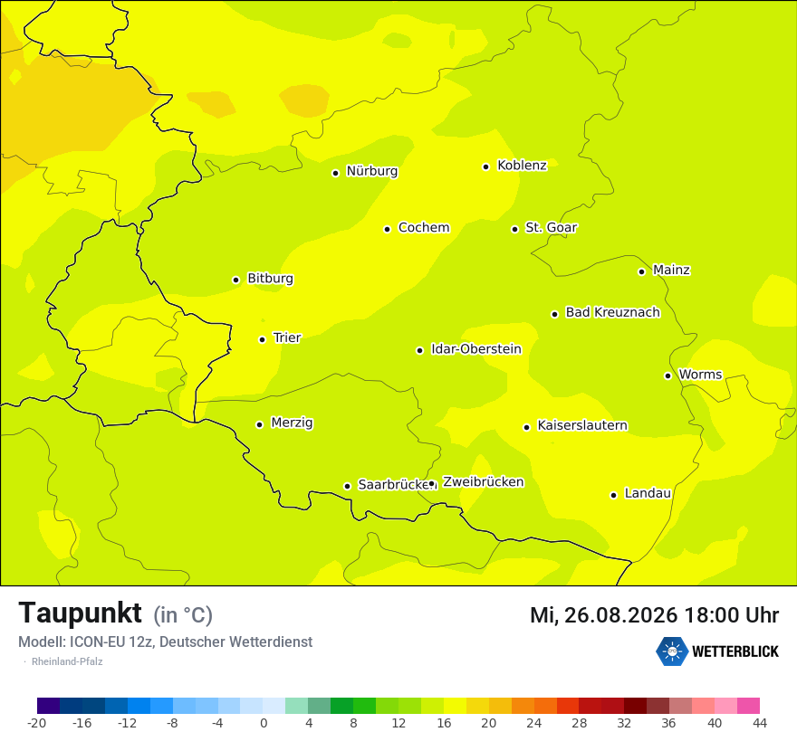 Modellkarte ICON-EU – td – rp