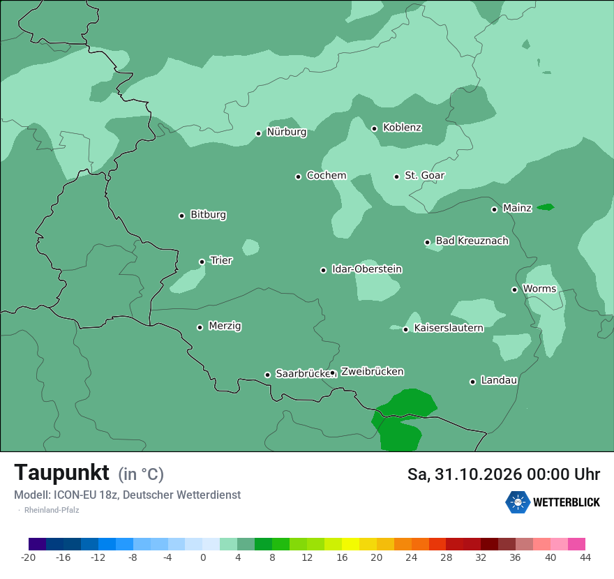 Modellkarte ICON-EU – td – rp