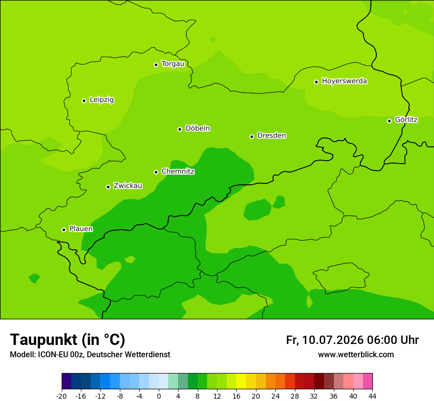 Modellkarte ICON-EU – td – sn