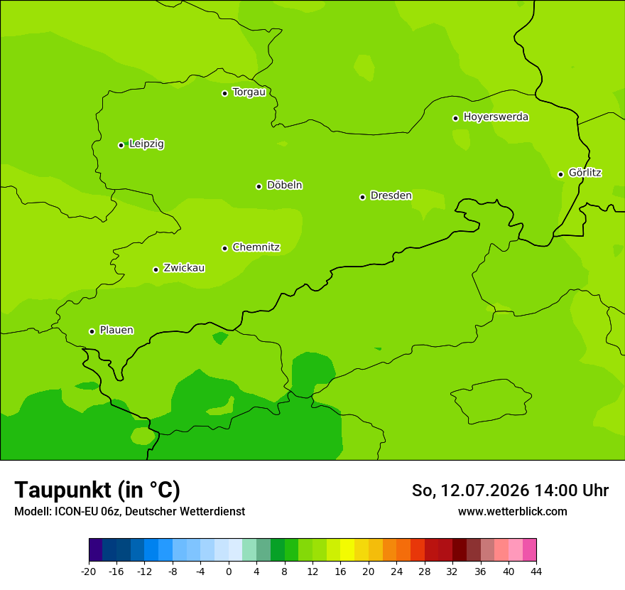 Modellkarte ICON-EU – td – sn