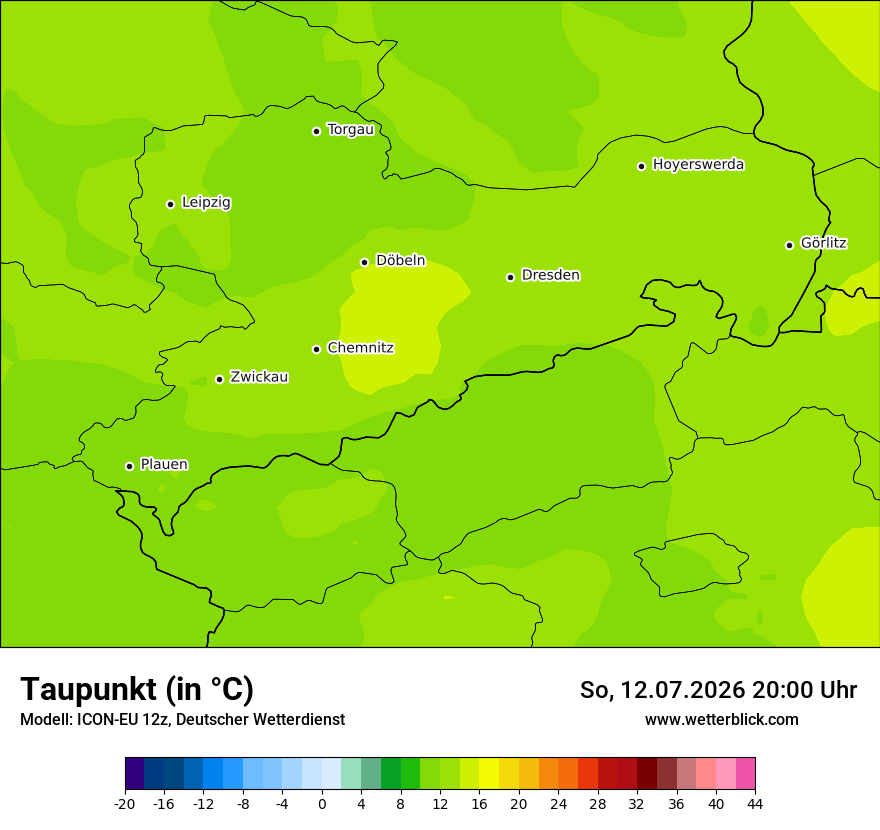 Modellkarte ICON-EU – td – sn