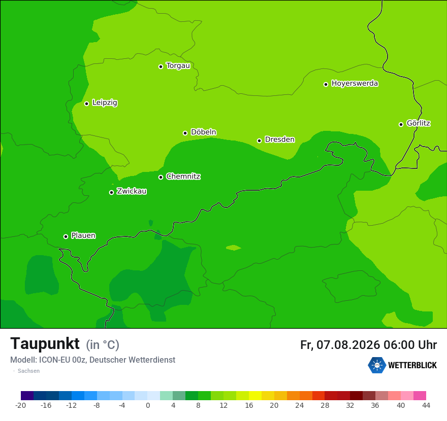 Modellkarte ICON-EU – td – sn