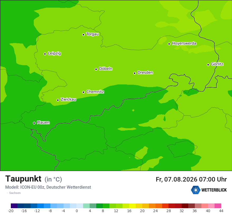 Modellkarte ICON-EU – td – sn