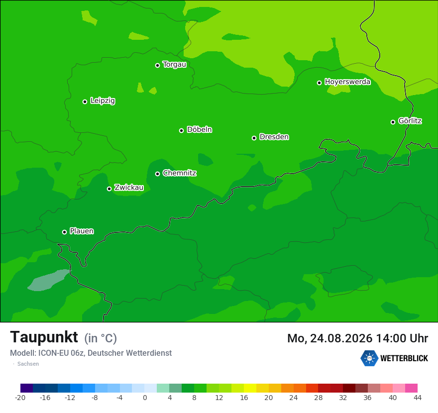 Modellkarte ICON-EU – td – sn