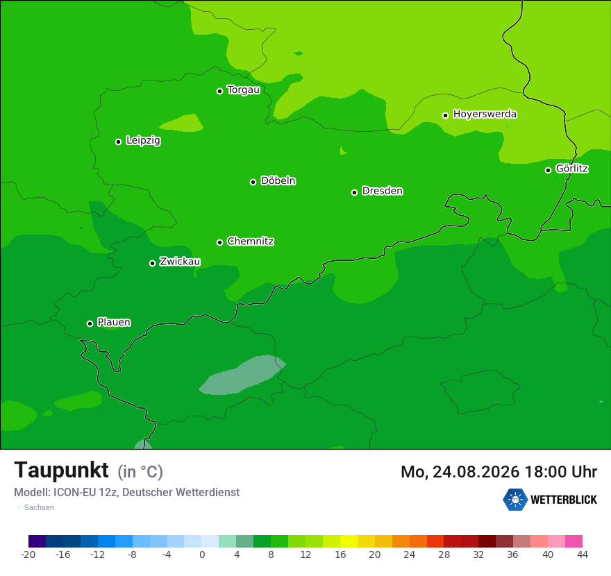 Modellkarte ICON-EU – td – sn