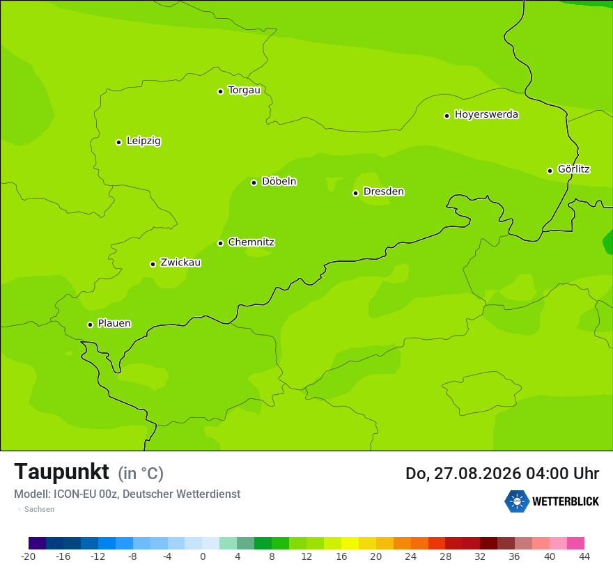 Modellkarte ICON-EU – td – sn