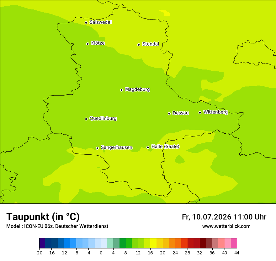 Modellkarte ICON-EU – td – st