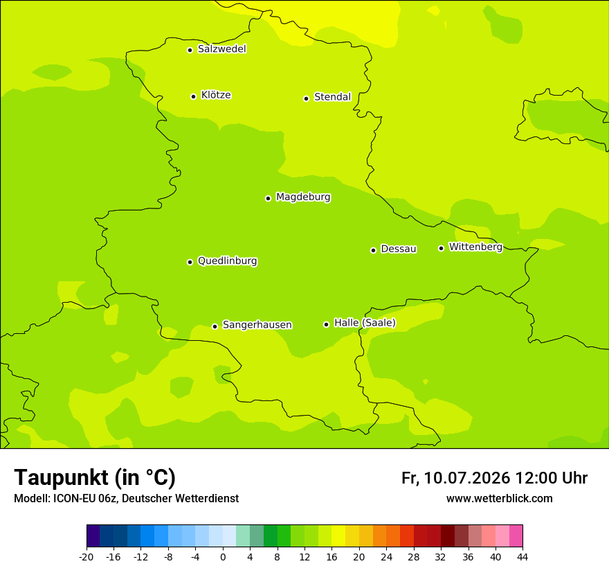 Modellkarte ICON-EU – td – st