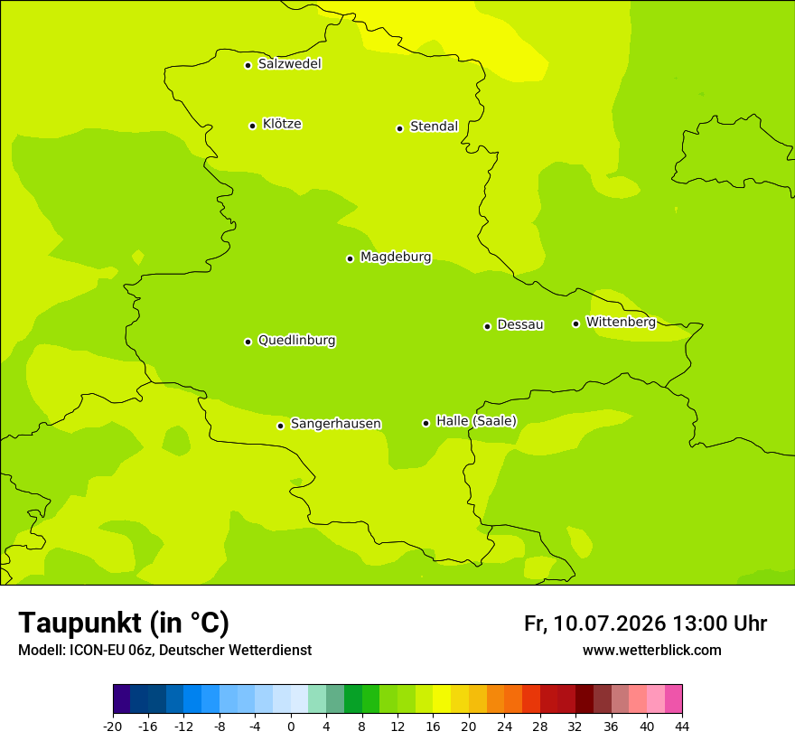 Modellkarte ICON-EU – td – st