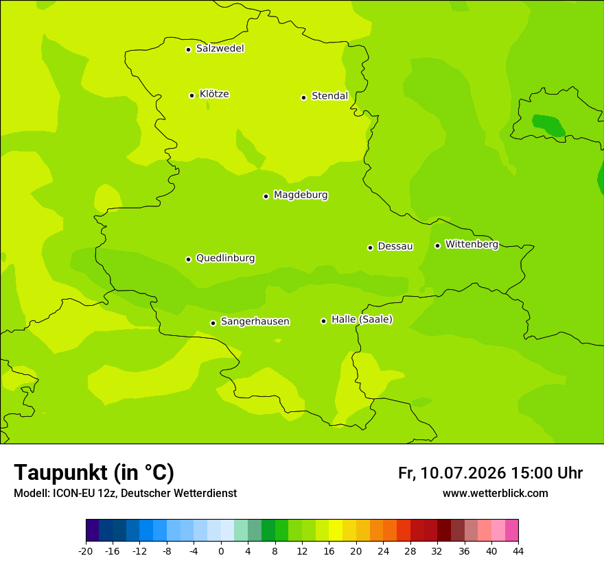 Modellkarte ICON-EU – td – st