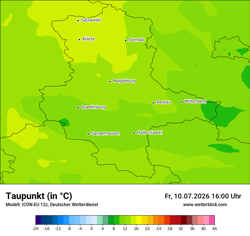 Modellkarte ICON-EU – td – st