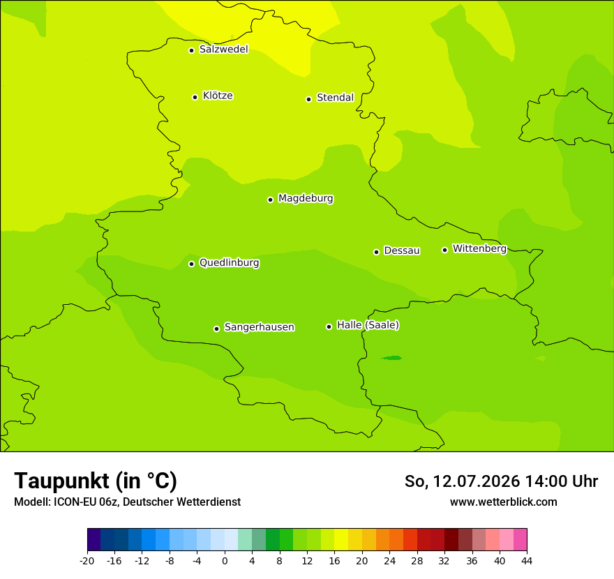 Modellkarte ICON-EU – td – st
