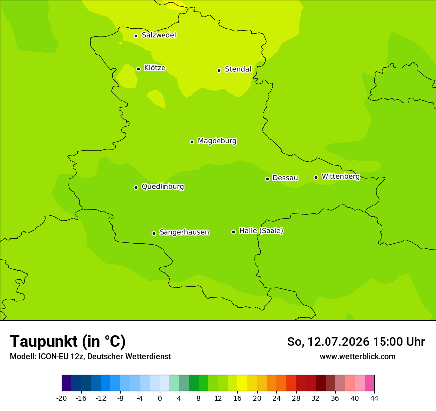 Modellkarte ICON-EU – td – st