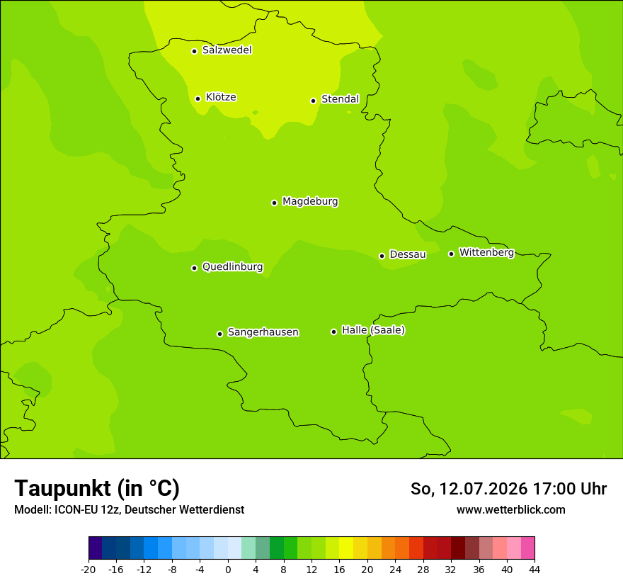 Modellkarte ICON-EU – td – st