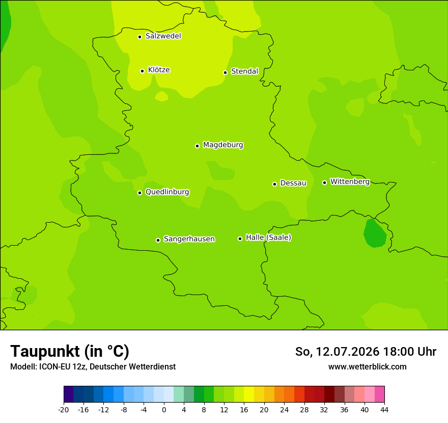 Modellkarte ICON-EU – td – st