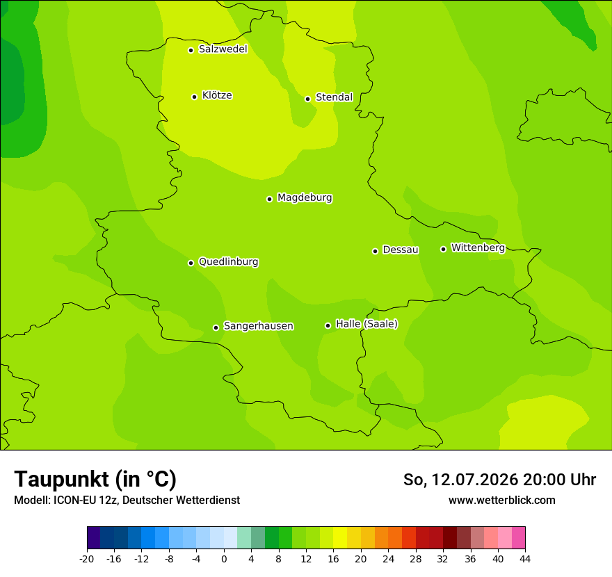 Modellkarte ICON-EU – td – st
