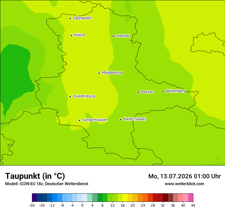 Modellkarte ICON-EU – td – st