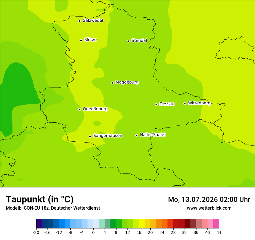 Modellkarte ICON-EU – td – st