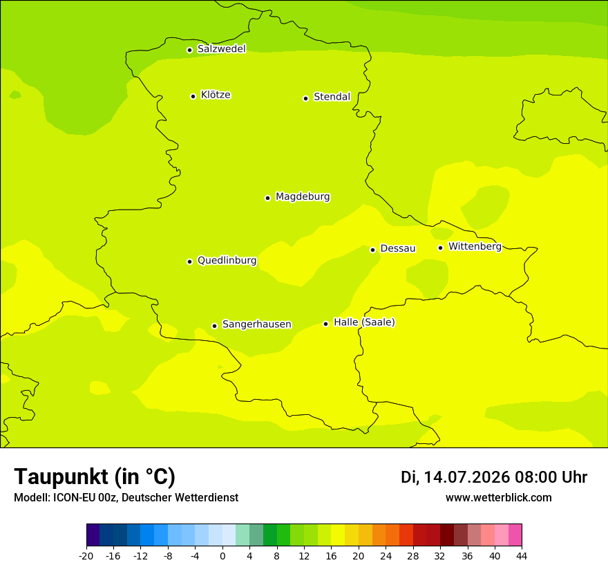 Modellkarte ICON-EU – td – st